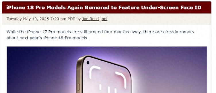iPhone 18 Pro被曝靈動島區域恐將終結