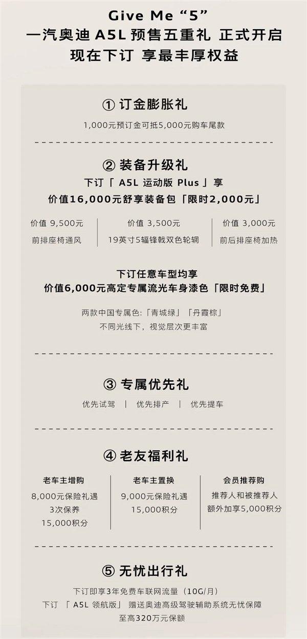 首款華為智駕德系豪車!一汽奧迪A5L開啟預(yù)售